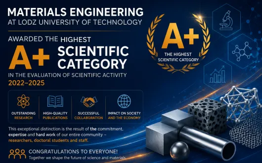 A+ Scientific Category for Materials Engineering at Lodz University of Technology