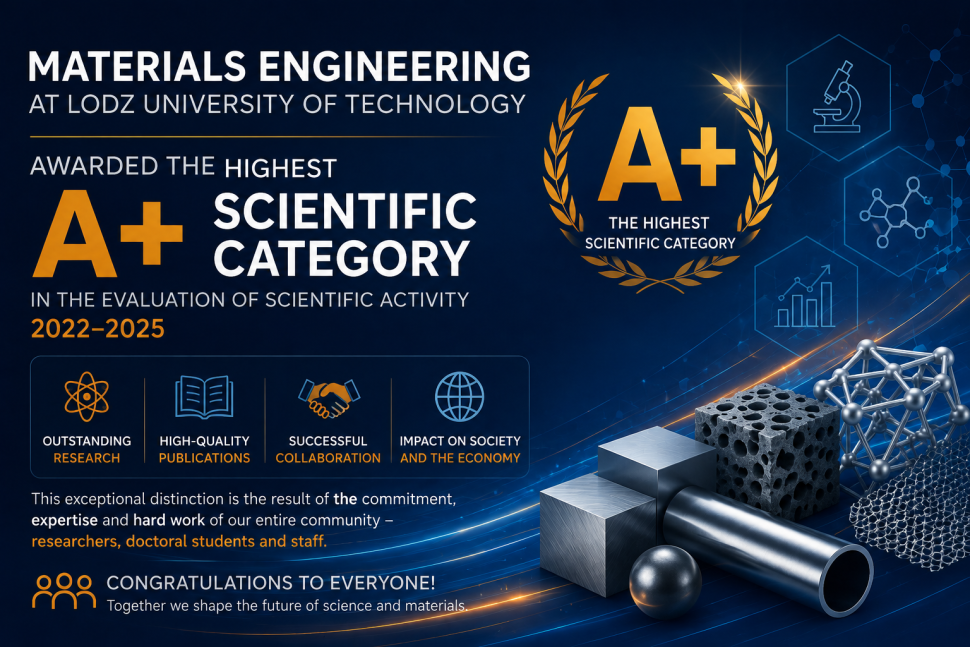A+ Scientific Category for Materials Engineering at Lodz University of Technology